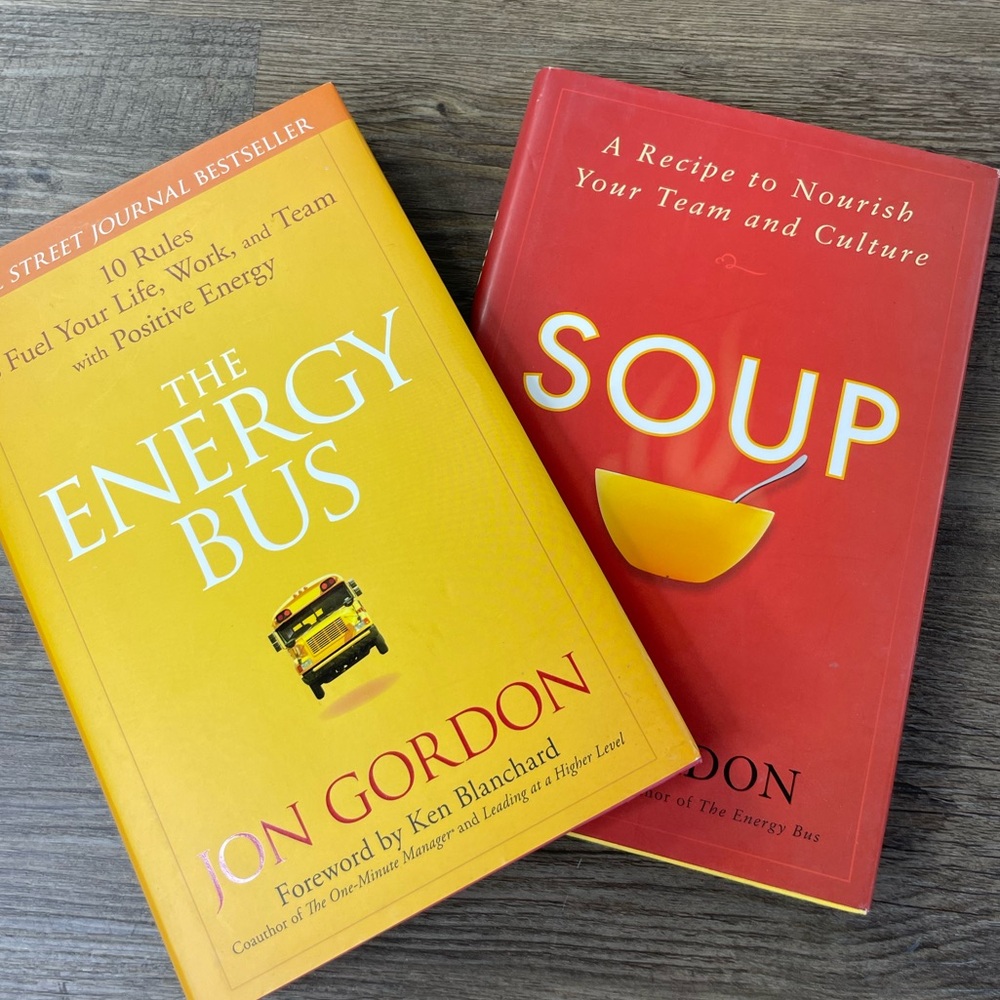 Personal Development and Growth Book Set, The Energy Bus and Soup, by Jon Gordon